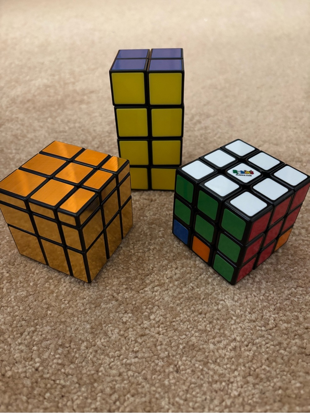 Rubik's 3-Pack Puzzle Cube Set - Yellow, Gold, Multicolor